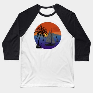 Sailboats and Sunset Baseball T-Shirt